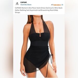 Elegant Black Halter Swimsuit